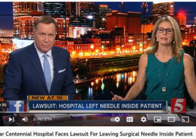 TriStar Centennial Hospital Faces Lawsuit For Leaving Surgical Needle Inside Patient